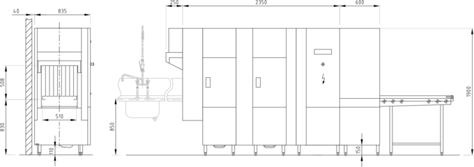 Korbspülmaschine UPster KM280 Massblatt